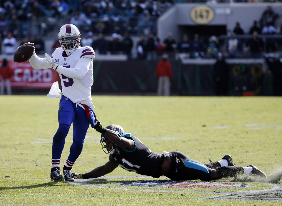 Tyrod Taylor is heading from Buffalo to Cleveland. (AP Photo/Stephen B. Morton)