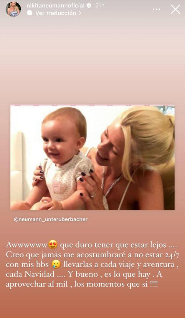 Nicole Neumann expresó lo difícil que es no tener a sus hijas con ella todo el tiempo (Foto: Instagram @nikitaneumannoficial)