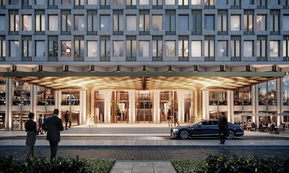 The proposed hotel on the site of the former US embassy in Grosvenor Square (Handout via David Chipperfield Architects)