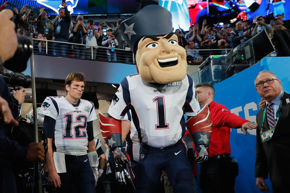<p>The New England Patriots appear in Super Bowl LII at U.S. Bank Stadium on February 4, 2018 in Minneapolis, Minnesota. </p>