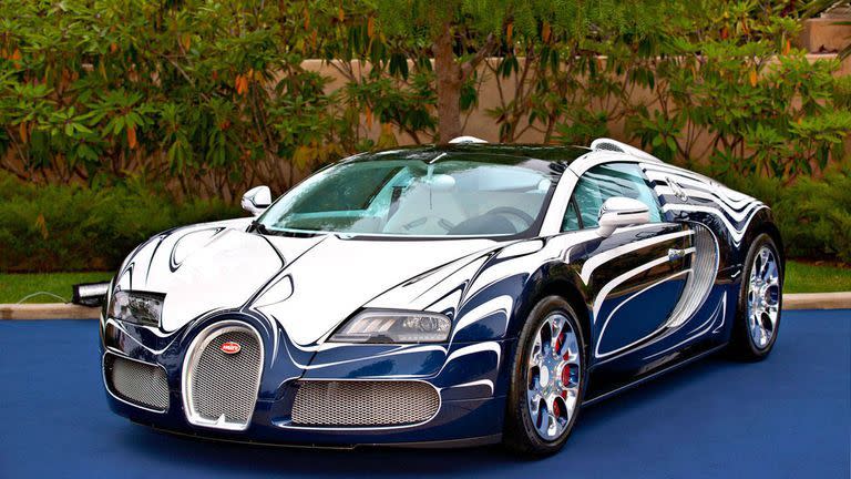 <p>The French automaker teamed up with German porcelain maker Königliche Porzellan-Manufaktur Berlin to create this porcelain-accented special edition. It was one-of-a-kind and <a href="http://blog.caranddriver.com/bugatti-unveils-veyron-grand-sport-l%E2%80%99or-blanc-a-bug-in-a-porcelain-shop/" rel="nofollow noopener" target="_blank" data-ylk="slk:cost about $2.4 million;elm:context_link;itc:0;sec:content-canvas" class="link ">cost about $2.4 million</a>. "L'or Blanc" translates to "white gold."</p>