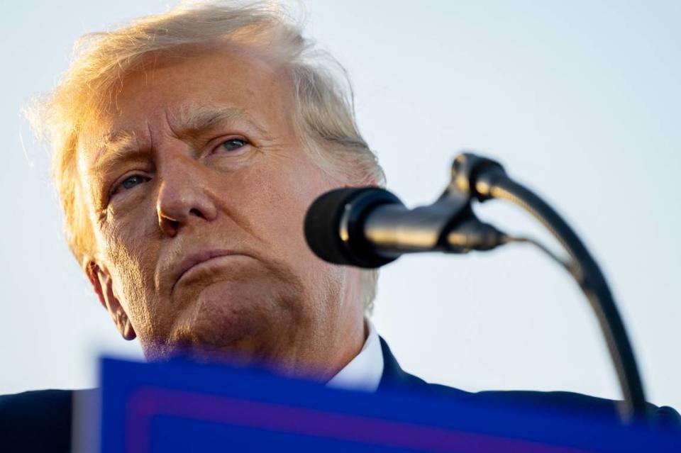 Donald Trump at 2024 campaign rally. Former U.S. President Donald Trump speaks during a rally at the Waco Regional Airport on March 25, 2023 in Waco, Texas. One of Trump’s former advisors has suggested it should require “a dead body laying next to him” to indict a former president.