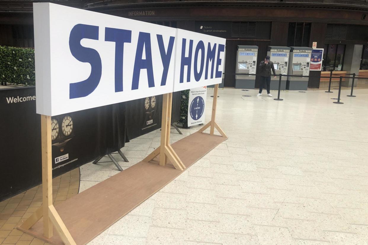 Travel advice: a sign at Glasgow Central station: Simon Calder