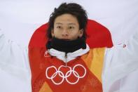 Snowboarding - Pyeongchang 2018 Winter Olympics - Men's Halfpipe Finals - Phoenix Snow Park – Pyeongchang, South Korea - February 14, 2018 - Silver medallist Ayumu Hirano of Japan. REUTERS/Issei Kato