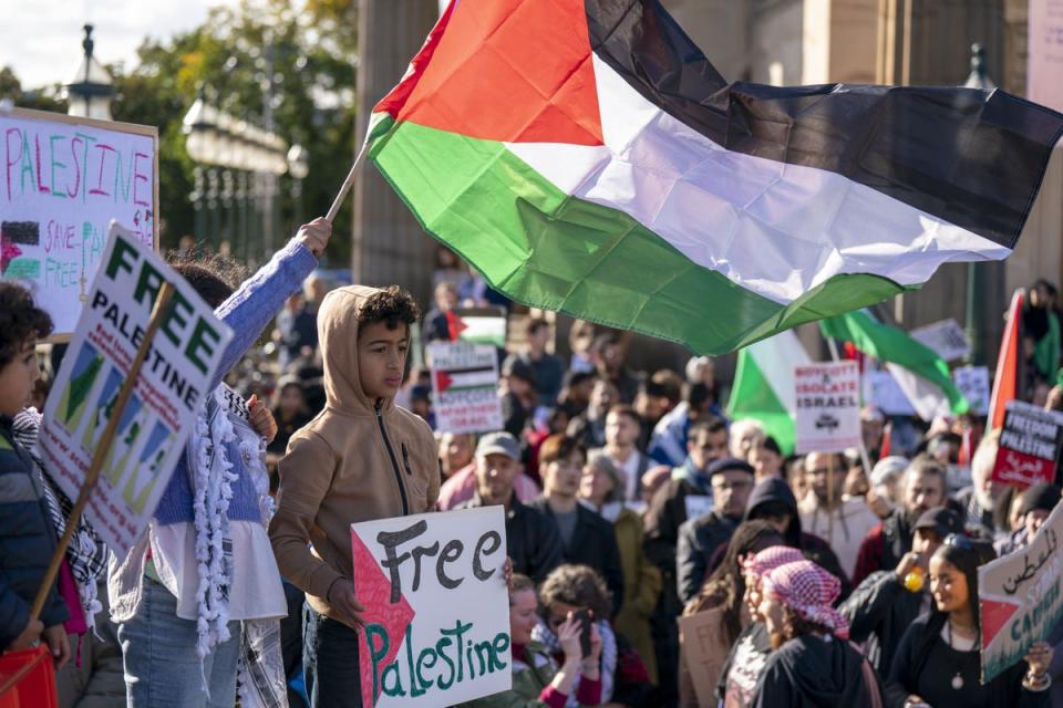 Protesters during a Palestine Solidarity Campaign demonstration in Edinburgh (PA Wire)