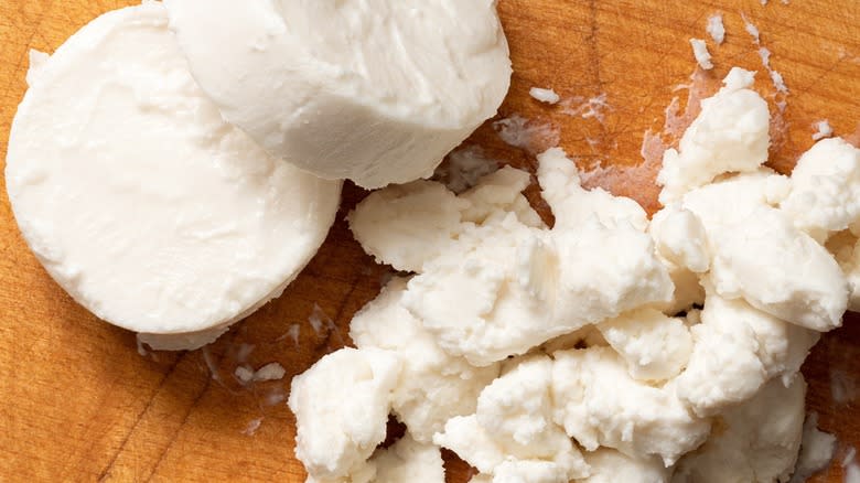 Close-up of goat cheese