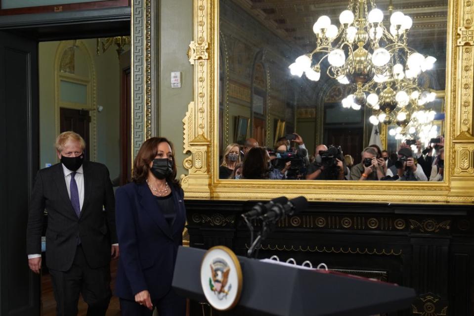Prime Minister Boris Johnson and US Vice President Kamala Harris (Stefan Rousseau/PA) (PA Wire)