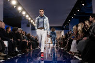 <p>Proving the Hadid clan reign fashion month, Gigi and Bella’s brother Anwar took to the runway for Ralph Lauren’s AW18 show. <em>[Photo: Getty]</em> </p>