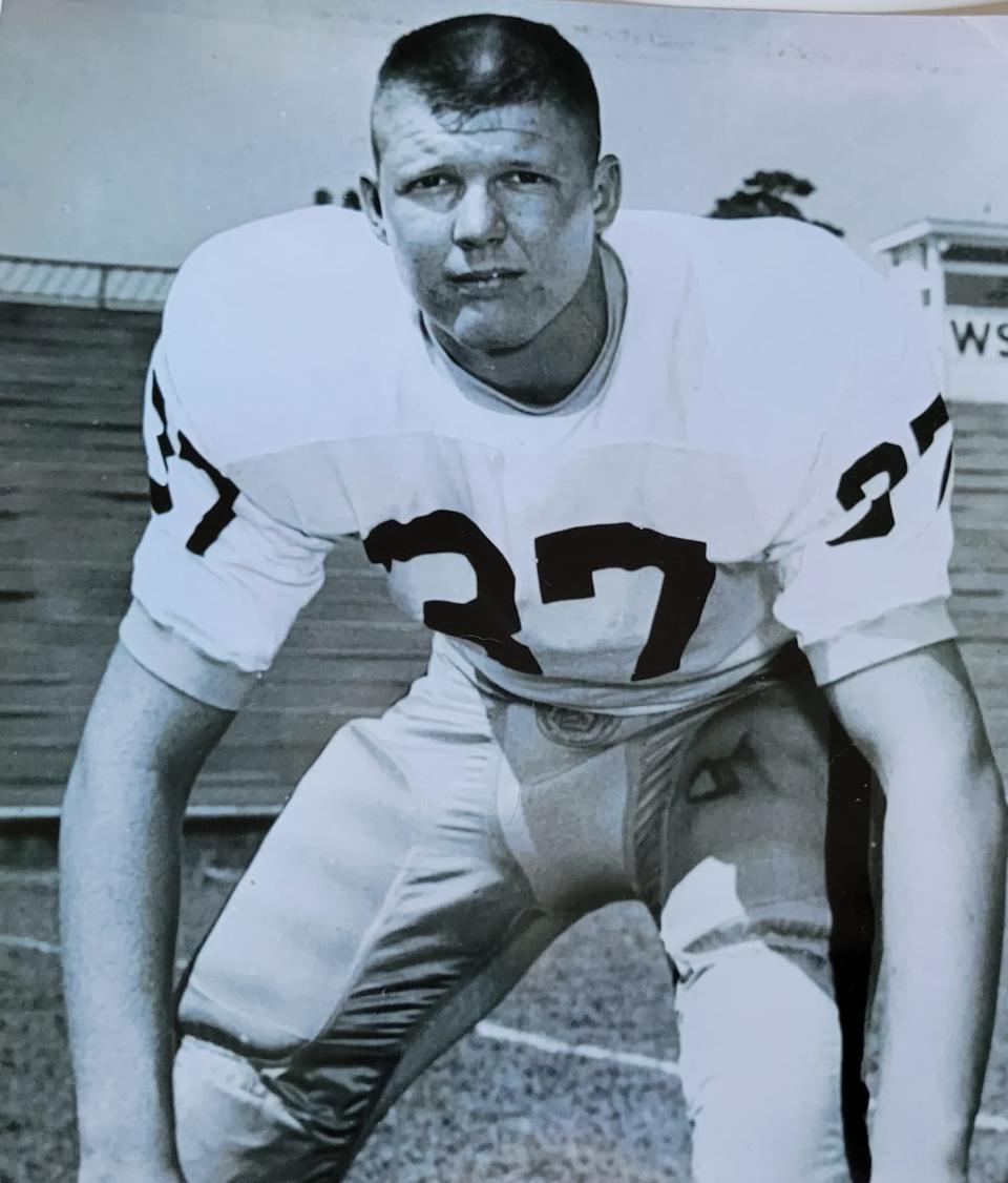 Dr. Don Jones' official football photo during his playing days at Wofford College.