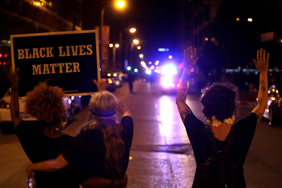 Marchers in St. Louis on Sept. 17, after the verdict in the murder trial of Jason Stockley. (Photo: Joshua Lott/Reuters)