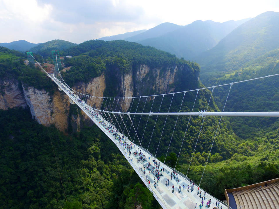 Zhangjiajie Grand Canyon’s glass-bottom bridge opens