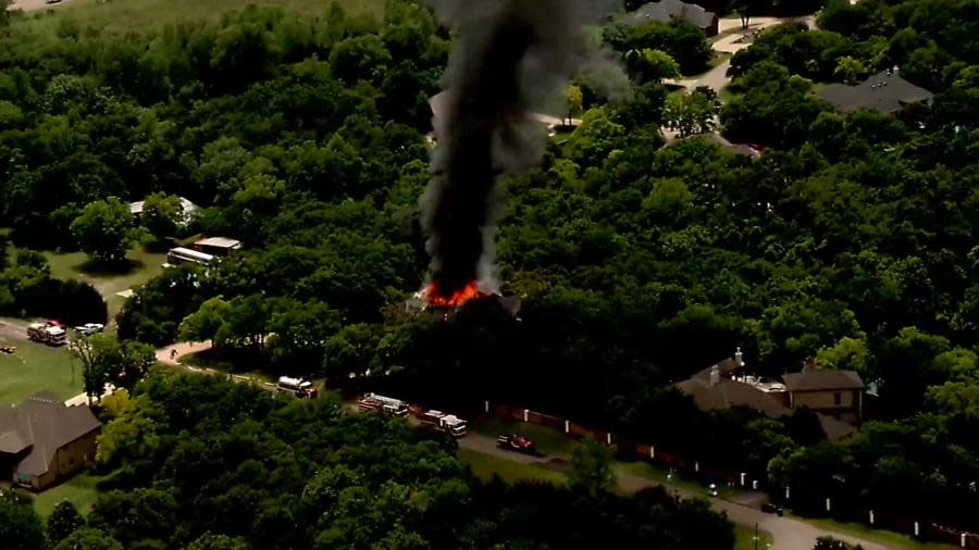 House fire near 2nd Street and Air Depot in Edmond. Photo courtesy KFOR.