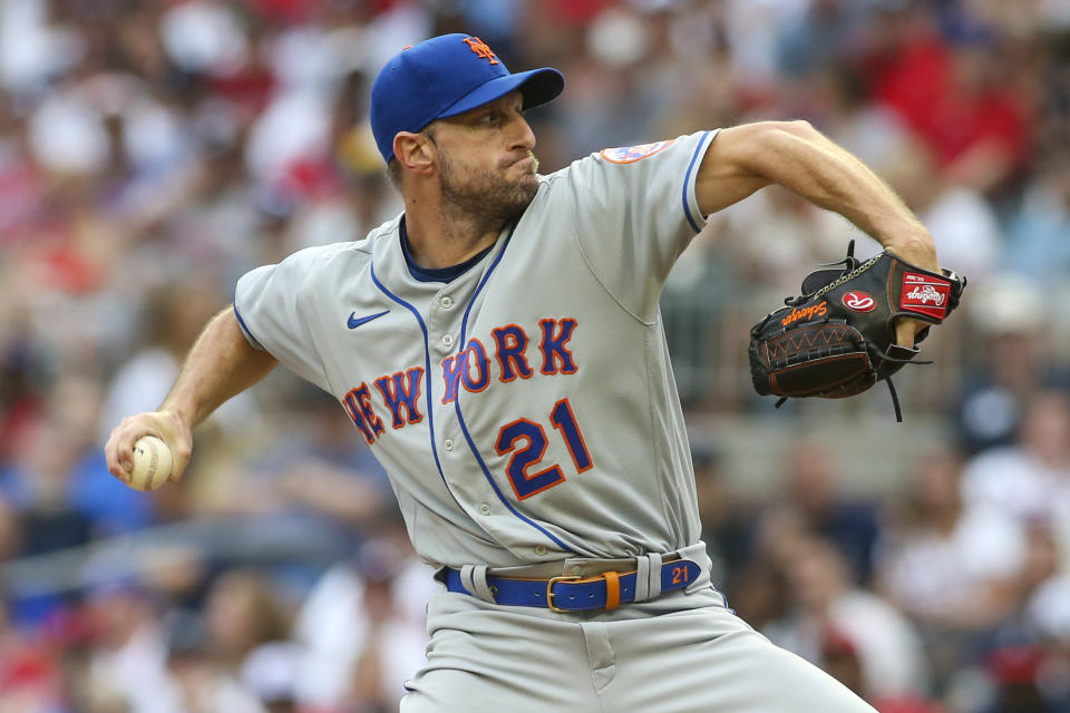 大都會先發投手Max Scherzer，此役對陣勇士繳出7局、失1分、9K的優質先發 (Photo by Brett Davis/Getty Images)