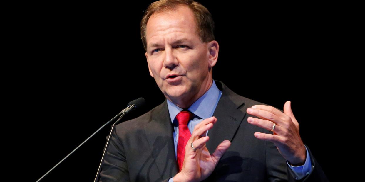 Paul Tudor Jones, founder and chief investment officer of Tudor Investment Corporation, speaks at the Sohn Investment Conference in New York, May 5, 2014.