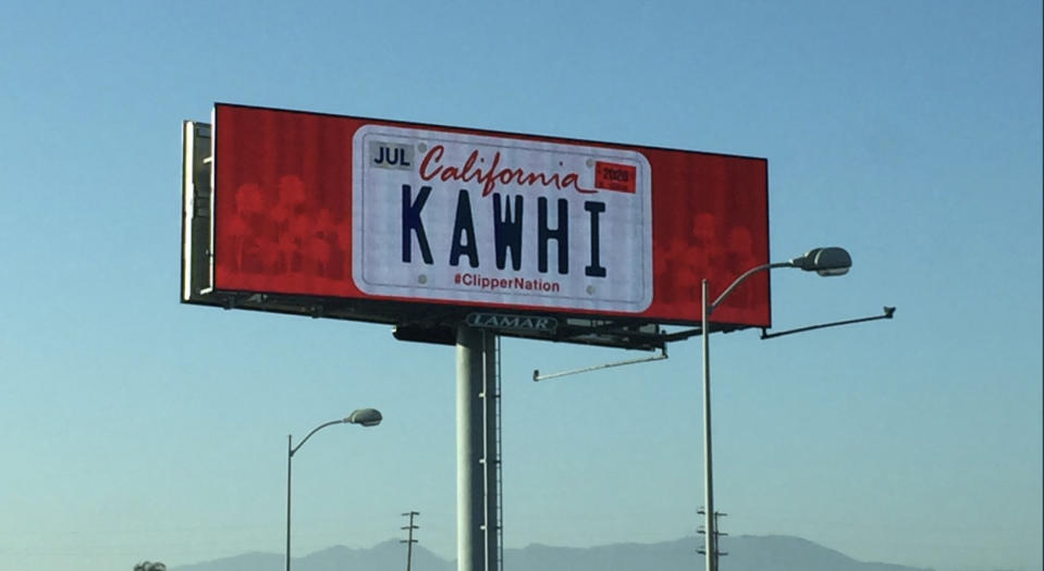 With NBA free agency around the corner and Kawhi Leonard's future in Toronto unknown, a few head-turning billboards have emerged in Los Angeles. (Twitter//@AndrewGreif)