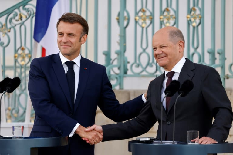 Macron (l.) und Scholz in Meseberg (Ludovic MARIN)