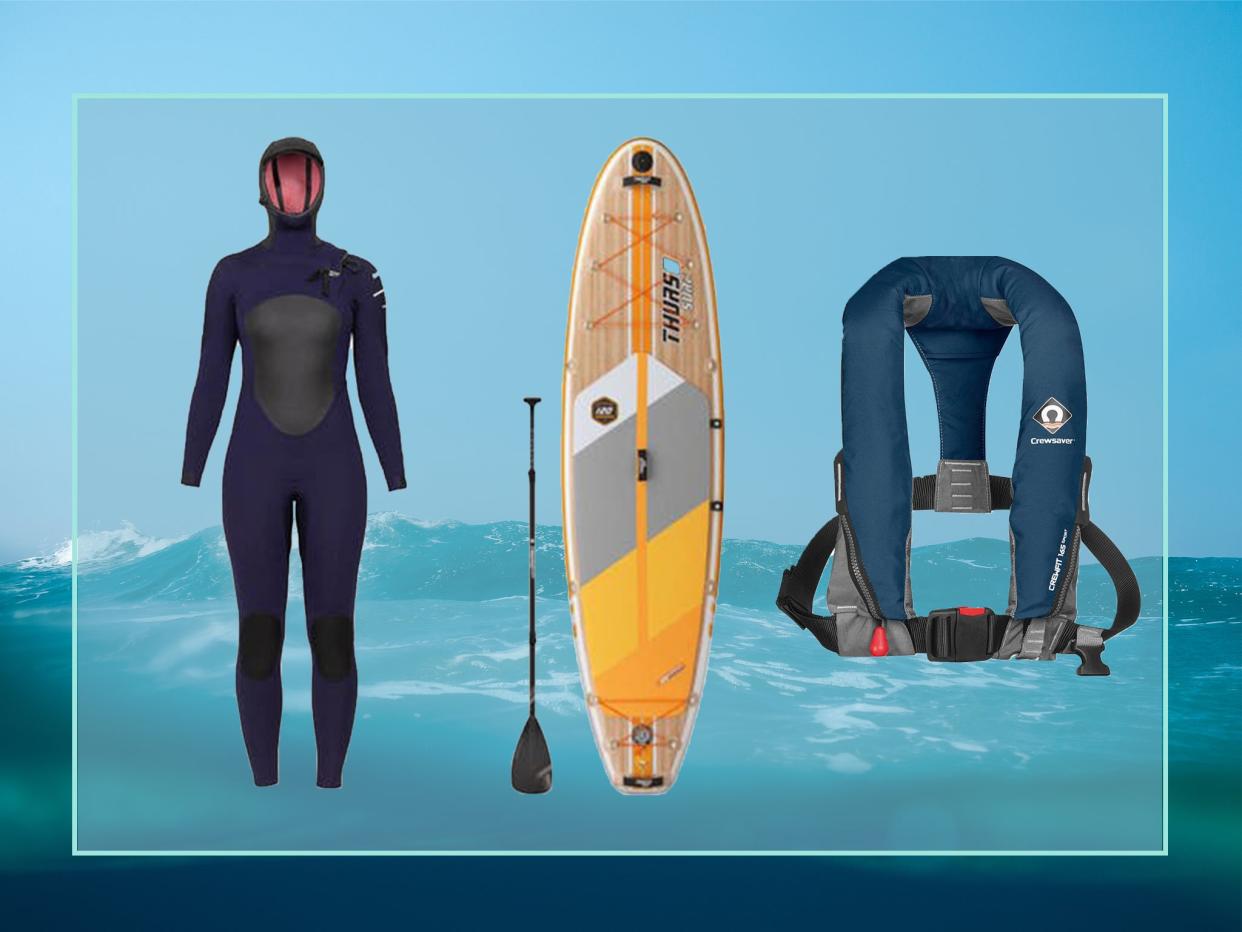 Get kitted out for a watersports staycation with life jackets, wetsuits, paddle boards and more: iStock/The Independent