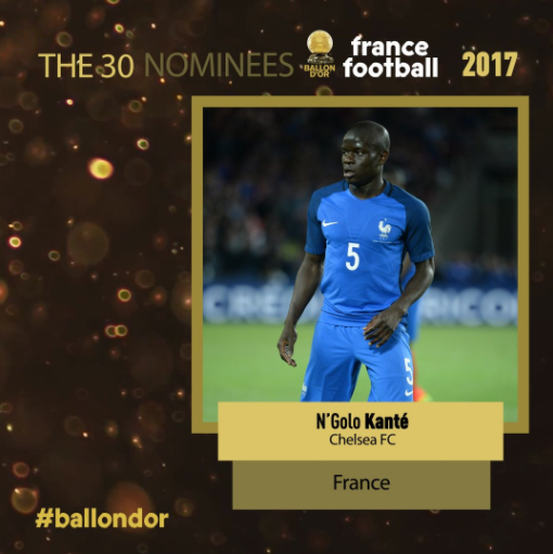 Les 30 nommés au Ballon d'Or 2017