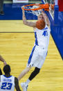 Creighton's Jacob Epperson dunks against Omaha during the first half of an NCAA college basketball game in Omaha, Neb., Tuesday, Dec. 1, 2020. (AP Photo/Kayla Wolf)