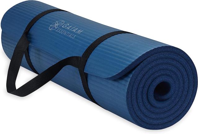 BalanceFrom All Purpose 1-Inch Extra Thick High Density Anti-Tear Exercise Yoga  Mat with Carrying Strap, Green, Mats -  Canada