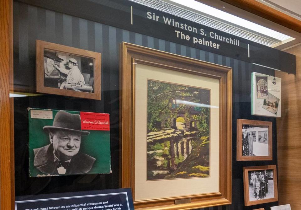 The exhibit “Sir Winston S. Churchill, The Painter” shows the British leader’s friendship with Joyce Hall.