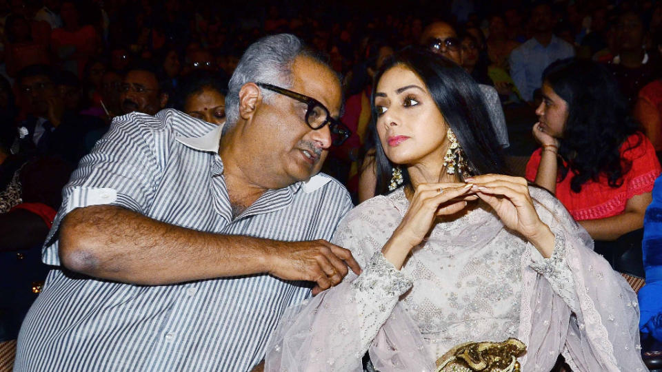 Boney Kapoor and the late Sridevi.