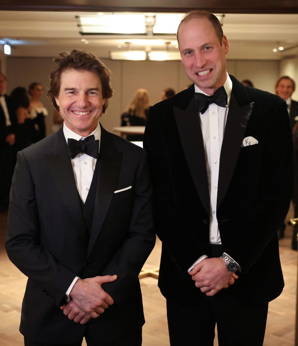 london, england february 7 britain's prince william, prince of wales poses for a photo with us actor tom cruise at the london air ambulance charity gala dinner at the owo on february 7, 2024 in london, england photo by daniel leal wpa poolgetty images