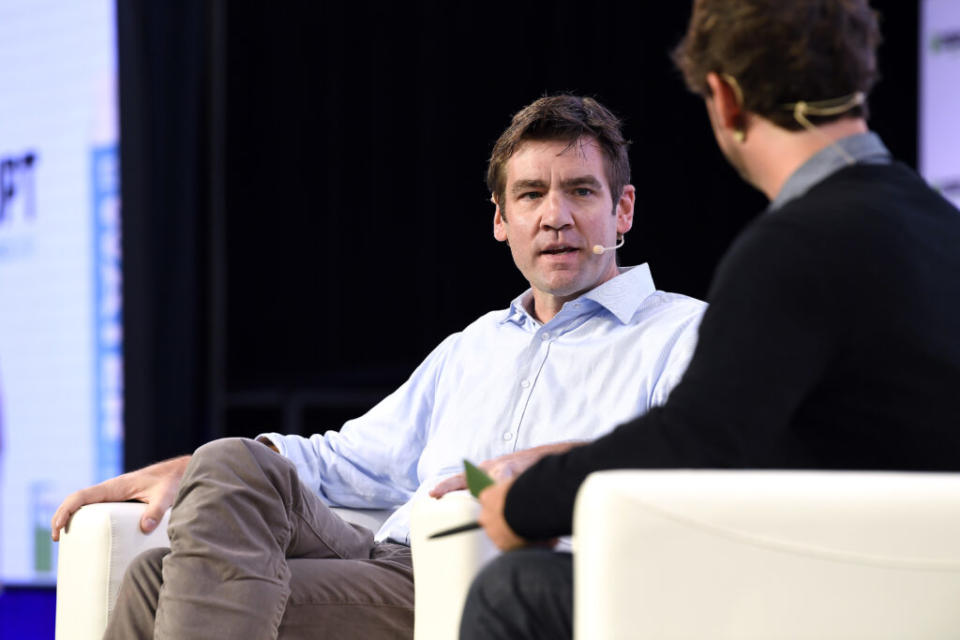(L-R) Andreessen Horowitz General Partner Chris Dixon and TechCrunch Editor-at-Large Josh Constine speak onstage during TechCrunch Disrupt San Francisco 2019 at Moscone Convention Center on October 02, 2019. (Credit: Steve Jennings/Getty Images for TechCrunch)