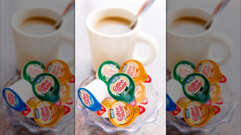 coffee with single-serve creamers