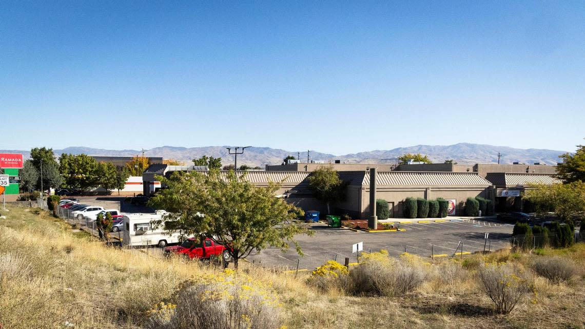 Legal problems may hinder a plan to redevelop a site with three old hotels at the corner of Sunset Rim Road and Vista Avenue near Interstate 84 in Boise. The redevelopment would include a Hindu temple.