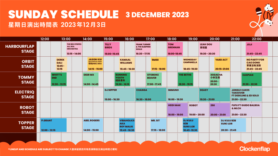 Clockenflap 2023｜12月1-3登場！完整演出名單與時間公布：Pulp、Joji、Yoasobi、草東沒有派對、竇靖童等逾50個單位震撼中環海濱