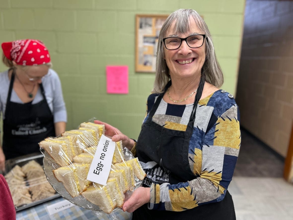 Sandra MacDonald, who started organizing the meals, said the idea to continue serving lunches after the storm came about during a United Church women's meeting. (Tony Davis/CBC - image credit)