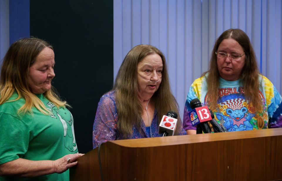 Kandice Smith, Sheri Rottler Trick, and Kathie Rottler share their emotions Thursday, Jan. 18, 2024, after their nearly 50-year cold case was solved.