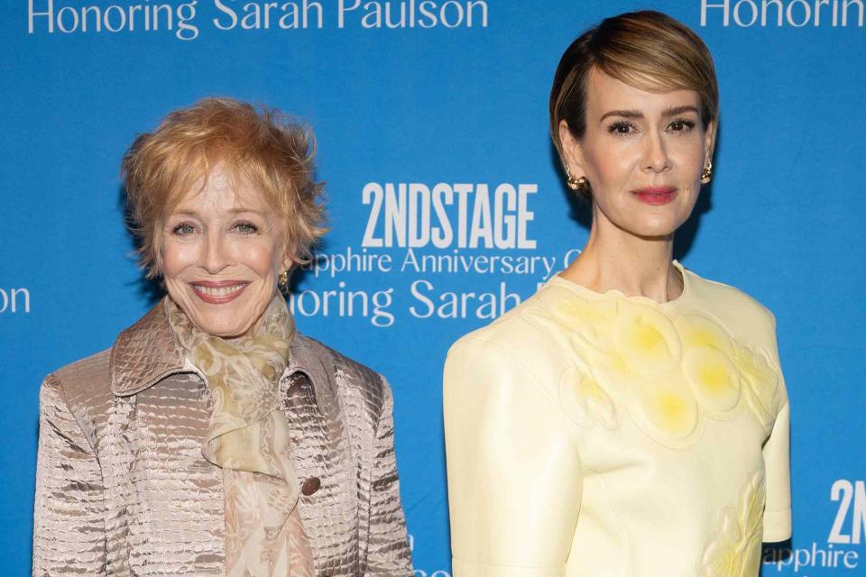 <p>Adela Loconte/Shutterstock</p> Holland Taylor and Sarah Paulson attend the Second Stage Theater