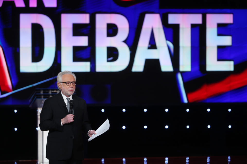 CNN anchor Wolf Blitzer speaks before the first round of the CNN Republican presidential debate on December 15, 2015 in Las Vegas, Nevada.&nbsp;