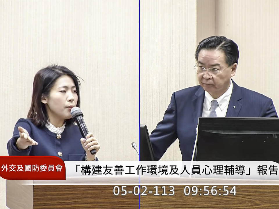 外長吳釗燮在立院狠嗆國民黨立委徐巧芯。（圖：立法院國會頻道）