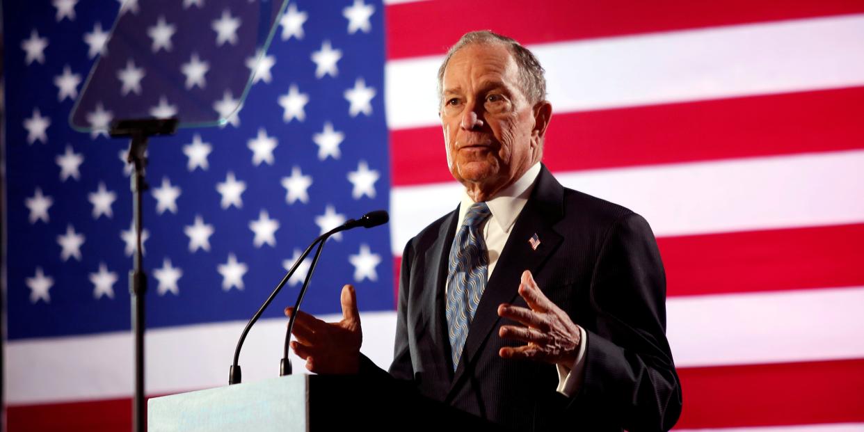 FILE PHOTO: Democratic presidential candidate Michael Bloomberg speaks during a campaign event at the Bessie Smith Cultural Center in Chattanooga, Tennessee, U.S. February 12, 2020.  REUTERS/Doug Strickland/File Photo