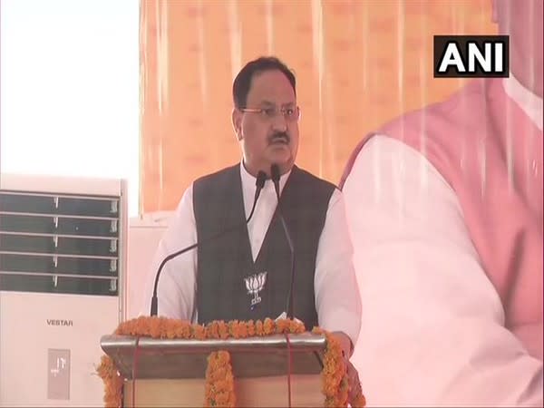 BJP president JP Nadda speaking at a public rally on Bihar on Wednesday. 