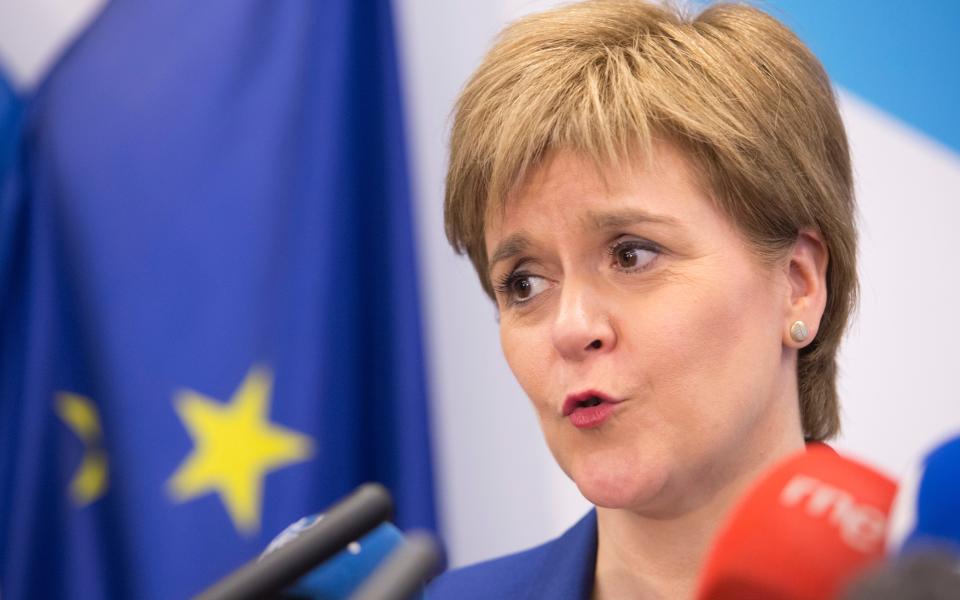 Nicola Sturgeon is considering dropping the SNP's long-term commitment to trying to join the EU straight after independence - Credit: AP