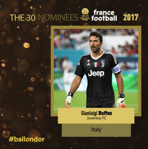 Les 30 nommés au Ballon d'Or 2017