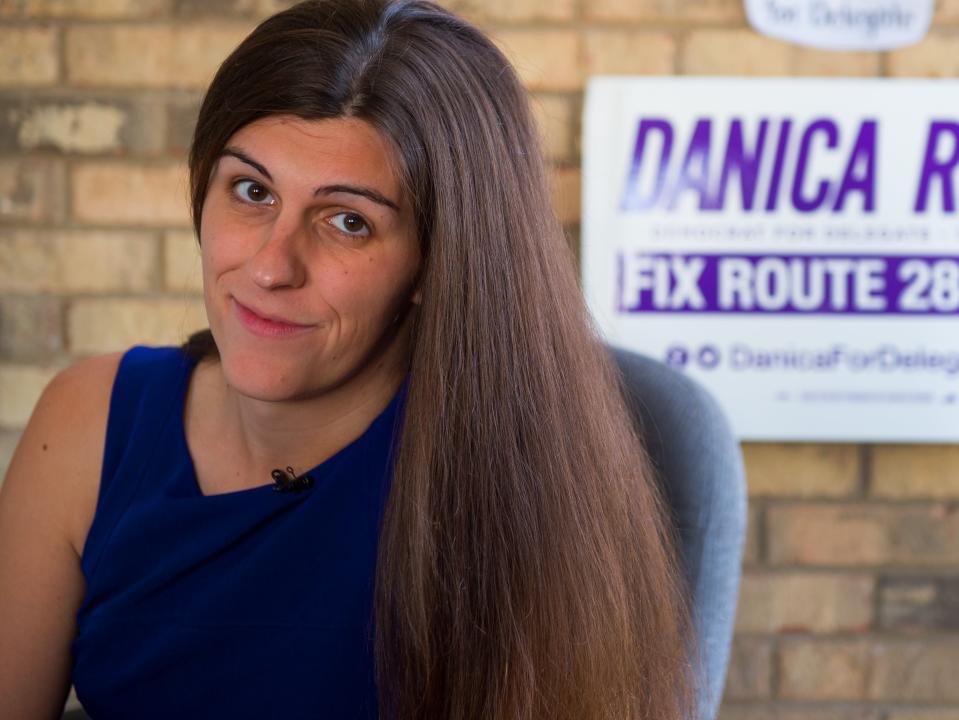 Danica Roem sits in her campaign office on September 22, 2017, in Manassas, Virginia.  (AFP via Getty Images)
