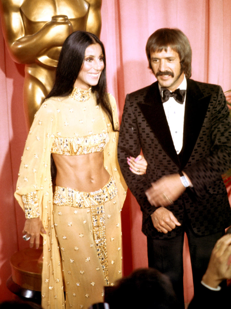 Cher and&nbsp;Sonny Bono at&nbsp;the Academy Awards in Los Angeles.