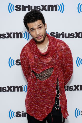 <p>Jason Mendez/Getty</p> Jordan Fisher visits SiriusXM Studios in New York City on Feb. 27.