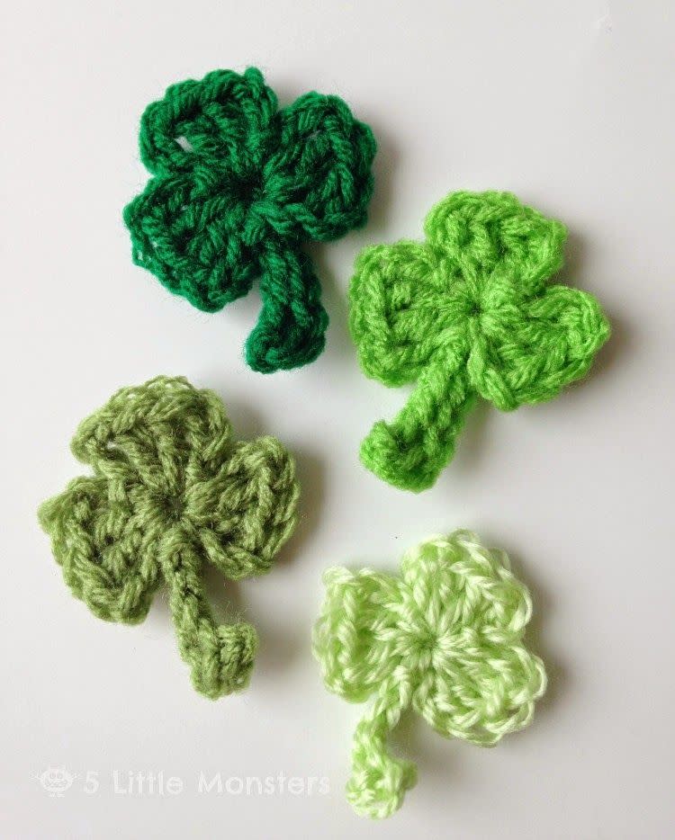 DIY Simple Crocheted Clovers