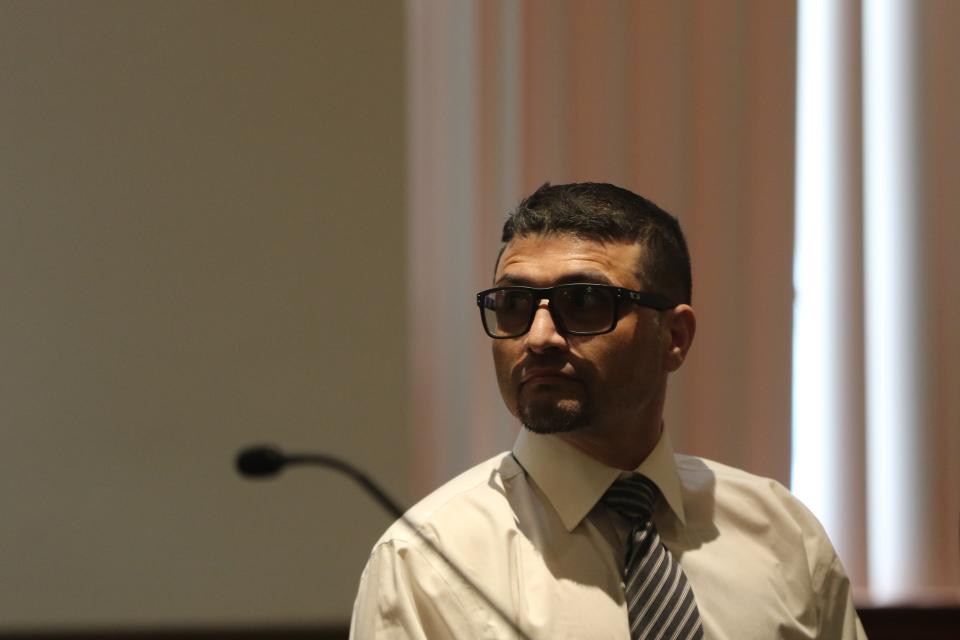 Manuel Sanchez awaits the verdict in his murder trial, Oct. 23, 2023 in Fifth Judicial District Court.