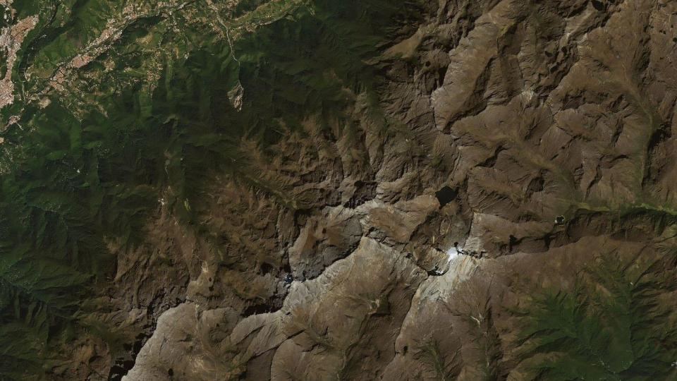 A satellite image showing the Humboldt glacier in the Venezuelan Andes in 2015, near the city of Merida.