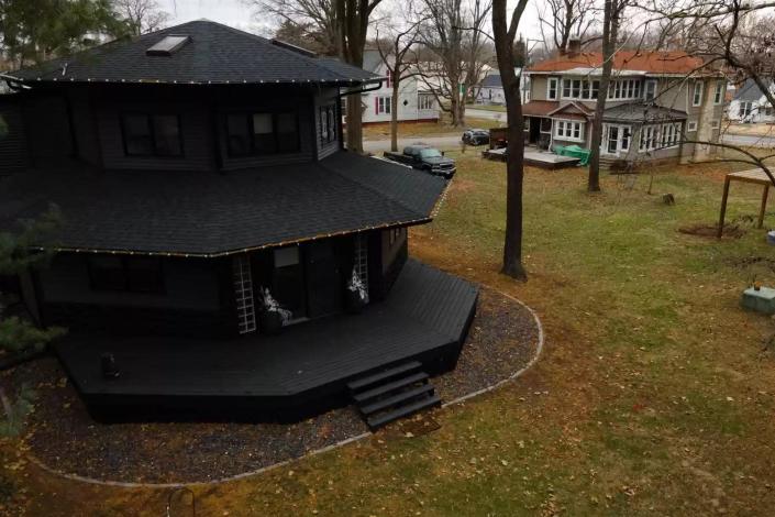 Black House In Illinois Is Going Viral, By Design Landscaping Lincoln Il