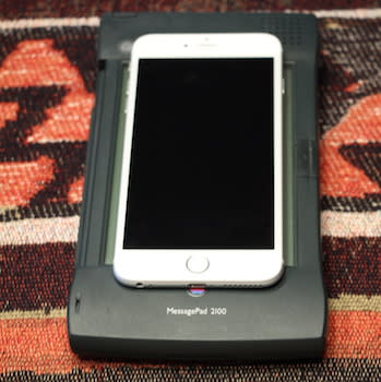 iPhone 6s on a Newton MessagePad 2100