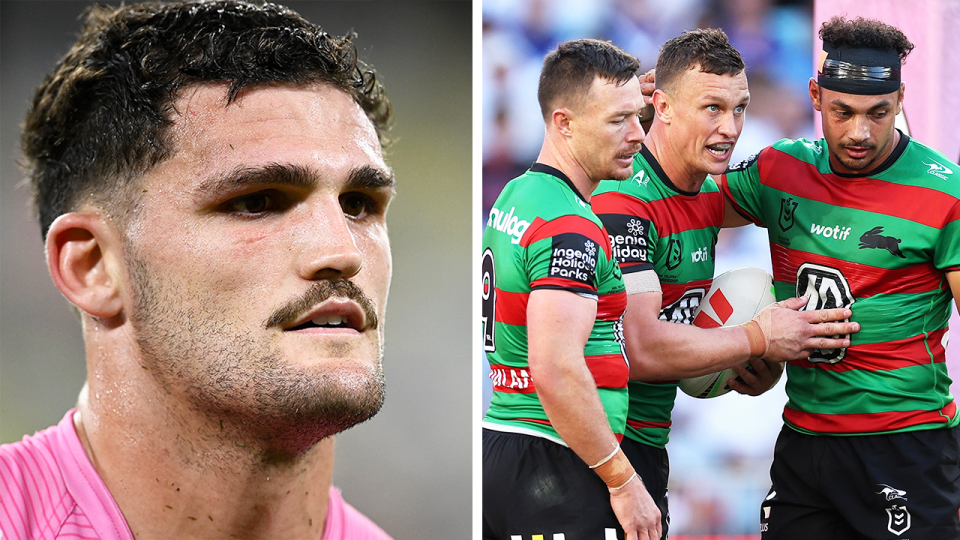 Nathan Cleary (pictured left) will not play against the Rabbitohs on Thursday night, while interim South Sydney coach Ben Hornby has made swift changes to his side. (Getty Images)