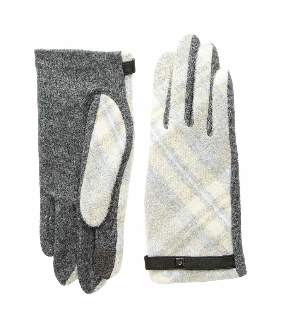 Lauren by Ralph Lauren Plaid Touch Gloves (Photo: Zappos)